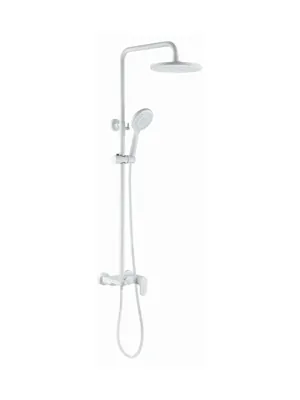 Душевая система Boheme 458-MW настенная, однозахватная, верхний/ручной душ, белый мат