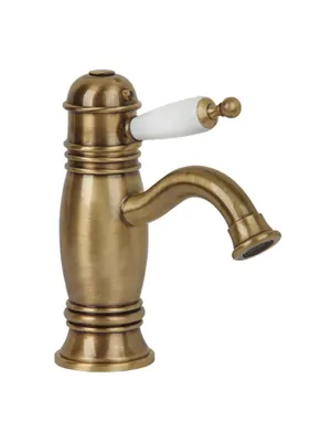 Смеситель для раковины Migliore термостатический, ручка белая, бронза ML.OXF-6362.BI.BR