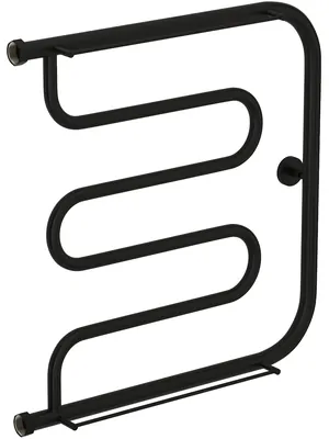 СУНЕРЖА Лира + 2 полки Полотенцесушитель 600х600 черный матовый, нак. гайка 1"