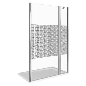 Дверь душевая GOOD DOOR BAS WTW-130-F-CH (130х185) распашная дверь, зеркальный рисунок