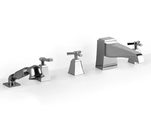 Смеситель на борт ванны Devon&Devon 2254CR двухзахватный, на пять отверстий, цвет:хром