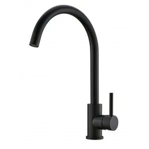 Смеситель для кухни BelBagno BB-LAM03-2-IN-NERO высокий, поворотный излив, черный матовый