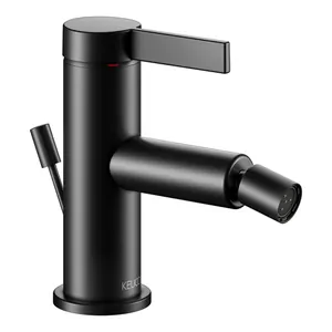 Смеситель Keuco Pure 70 мм, для биде, с донным клапаном, черный матовый 59509 371000