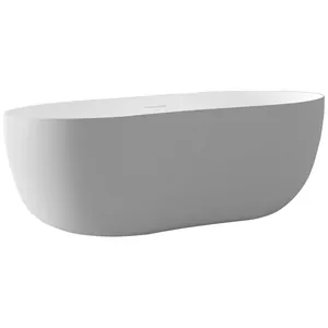 Ванна из искусственного камня Abber (1700x800) отдельностоящая, слив-перелив, белая мат AS9604