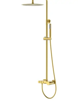 Душевая система Boheme 128-MG настенная, с изливом, верхний/ручной душ, золото матовое