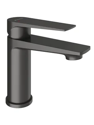 Смеситель для раковины Aqueduto LIN0145 однозахватный, низкий излив 86мм, оружейная сталь