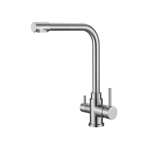 Смеситель для кухни BelBagno BB-LAM15-IN высокий, поворотн.излив, кран для питьевой воды, сатин