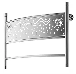 Полотенцесушитель Флагман "" 400х600 нерж. сталь, изогнутая, ниж. под., с крючками