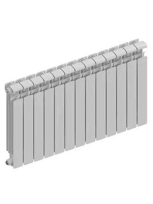 Радиатор алюминиевый RIFAR 500 (565х1053х90) 13 секций, 2145 Вт, бок.подкл. белый