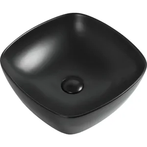 Раковина накладная Aquanet -1-MB 400х140 без перелива и отв. под смес., черный 273684