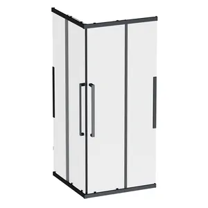 Душевое ограждение AM.PM Square Slide 878х878х2000 черное/ стекло прозрачное W84G-403-9090-BТ