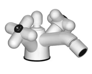 Смеситель для биде Fantini 60130562F двухзахватный, донный клапан, черный матовый