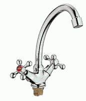 Смеситель Ledeme Н08 для кухни, двухзахватный, поворотный излив, хром L5908