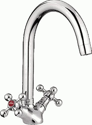 Смеситель Ledeme Н19 для кухни, двухзахватный, гибкий излив, хром L4319-3