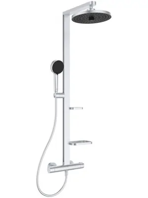 Душевая система Ideal Standard BD583SI термостат, верхний/ручной душ, алюминий, цвет: серебро