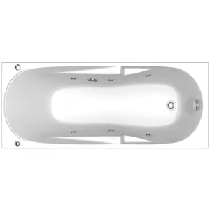 Ванна акриловая BAS 1600х700 прямоугольная, каркас, без слива-перелива, с г/м FLAT