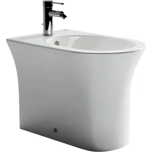 Биде напольное Ceramicanova 550х410х360 перелив, отв. под смеситель, крепеж, белый CN1906