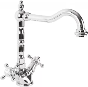 Смеситель CEZARES LS2-01 для умывальника, двухзахватный, с донным клапаном, хром