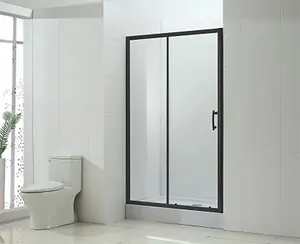 Душевая дверь BAND HOURS 140D (1400x1900) прозрачное стекло/профиль черный мат. 200360001