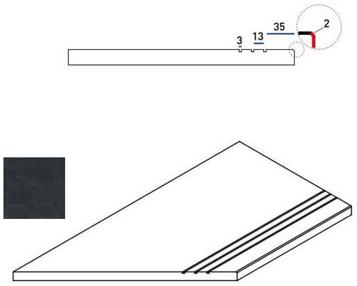 Materia X2 Titanio Bordo Grip Sx 60X30 матовая