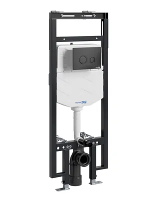 Инсталляция для унитаза WasserKRAFT с клавишей смыва, черный матовый 58TLT.010.ME.MB01