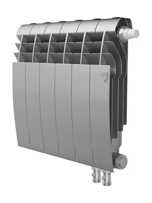 Радиатор биметаллический 6 секций ROYAL THERMO 350 Silver Satin VR80, 720Вт, НС-1506300