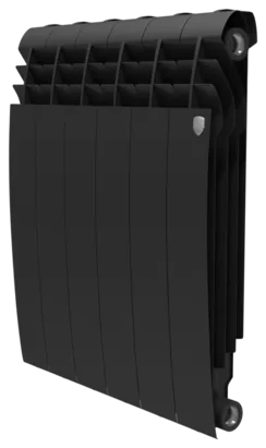 Радиатор биметаллический, 6 секций ROYAL THERMO Noir Sable ВШГ:574х480х87 1026 Вт черный