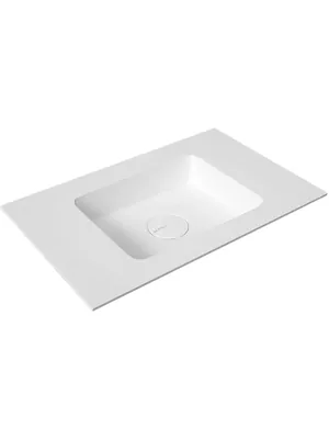 Мебельная раковина (610х516х9) белая матовая, искусственный камень, накладка на слив в комплекте WBD61001