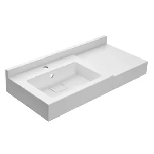 Раковина Aquaton 100 1A71973KSK010 1000x470x193 из литого мрамора, цвет: белый