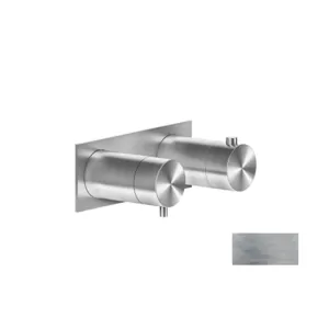 Смеситель 54036.239 для ванны/душа, встр., термостат, на 3 вых, внешняя часть, сталь браш