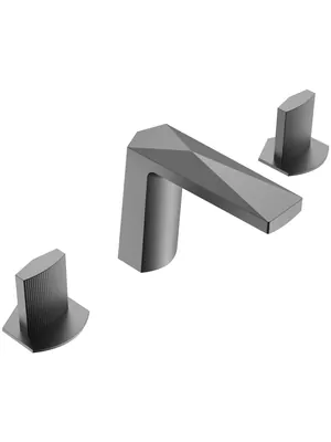 Смеситель Boheme для раковины, на 3 отверстия, двухзахватный, графит 150-GM-TOUCH
