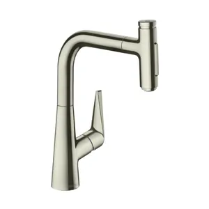 Смеситель Hansgrohe Talis Select M51 для кухни 220 вытяжной излив, сталь 73868800