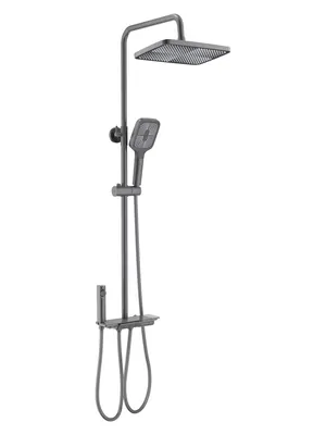 Душевая система Aquatek AQ3040BGM для ванны/душа, верхний, ручной и гиг. душ, сталь оруж
