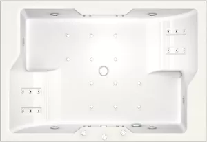 Ванна акриловая Акватек 190х130 аэромассаж, пневмо управление, панель, каркас, слив