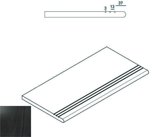 Contempora X2 Carbon Gradino Round Grip Sx 60X30 антислип фактурная структурированная