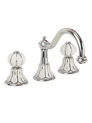 Смеситель для раковины Migliore на 3 отв., бел. с декором платина/хром ML.OLV-5812.BP.CR