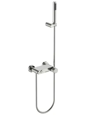 Смеситель Boheme 123-NB.4 для ванны/душа, настенный, с изливом, с ручным душем, никель браш