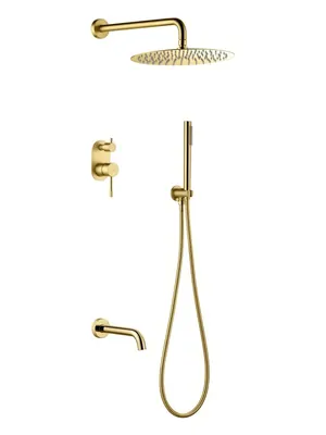 Душевая система Boheme 464-2-G встраиваемая,верхний/ручной душ, с изливом, золото