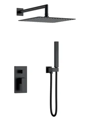 Душевая система Boheme 474-3-B встраиваемая, однозахватная, верхний/ручной душ, чёрный