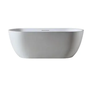 Ванна из искусственного камня Abber Frankfurt (1700x750) отдельностоящая, слив-пер, белая мат AM9941