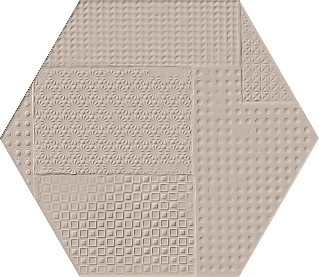декор Sixty Esagona Timbro Fango Silktech 21x18.2