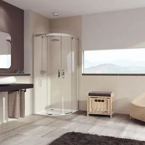 Душевой уголок HUPPE Elegance 1000х1000х2000 R500, глянц.хром/прозр.стекло An-Pl 402423.092.322