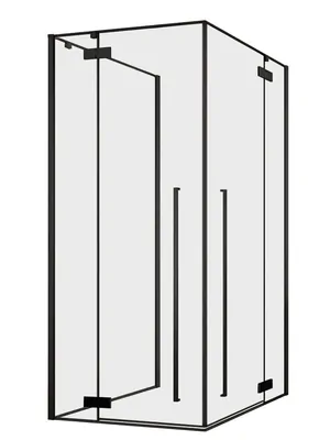 Душевое ограждение ABBER AG06099B (900х900х1950) П-образное, стекло 8мм прозрачное/черный