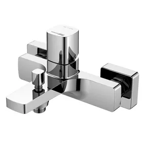 Смеситель для ванны/душа WasserKRAFT 8601 настенный, однозахватный, короткий излив, хром