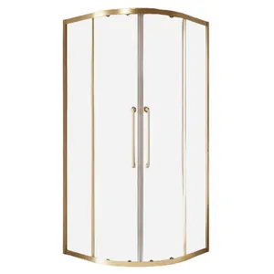 Душевой уголок CEZARES (1000х1000х2000) -304-R-2-100-C-BORO стекло прозрач./золото браш