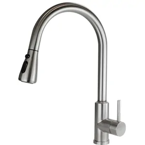 Смеситель для кухни ESKO 519 с touch-сенсором, вытяжным R-изливом, матовый никель