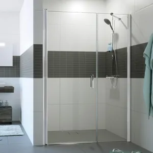 Душевая дверь HUPPE 2 1000х2000 профиль хром/стекло прозрачное Anti-Plaque C24707.069.322