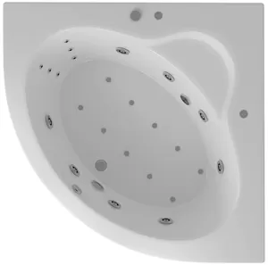 Ванна акриловая Акватек 146х146 гидромассаж,пневмо управление, фронтальная панель, каркас,слив