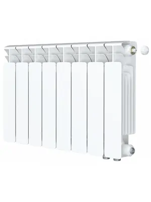 Радиатор биметаллический Rifar Ventil BVR 350 нижнее правое подключ., 8 секции, 1112 Вт, белый