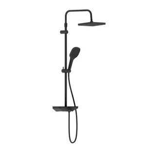 Душевая система Damixa Merkur с полкой, цвет черный матовый 940730300